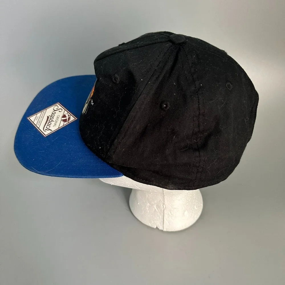 Space Jam Bioworld Merch Snapback Hat Black Blue Metallic Logo OSFA Mens‎ Cap